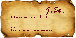 Glazius Szovát névjegykártya